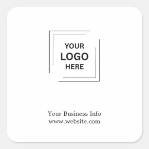 Adesivo Quadrado Seu Logotipo   Negócios Corporativo Moderno Minima