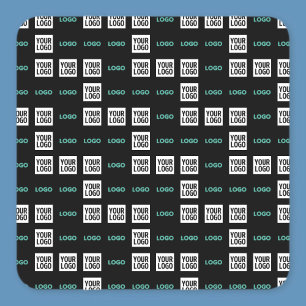 Adesivo Quadrado Seu logotipo ou imagem   Padrão Zig Zag com duas i