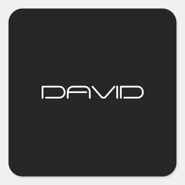 Adesivo Quadrado Seu nome | Legal Texto Personalizável Estilizado (Frente)
