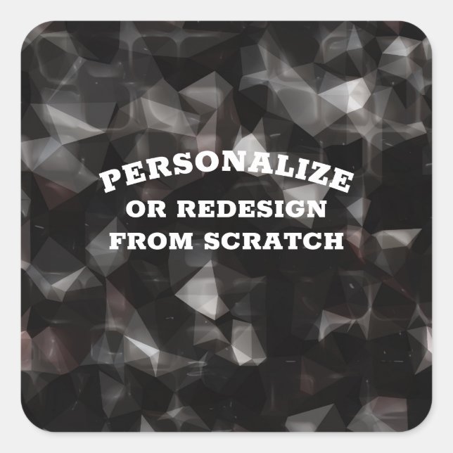 Adesivo Quadrado Seu Texto ou Design Aqui - Crie um Personalizado (Frente)