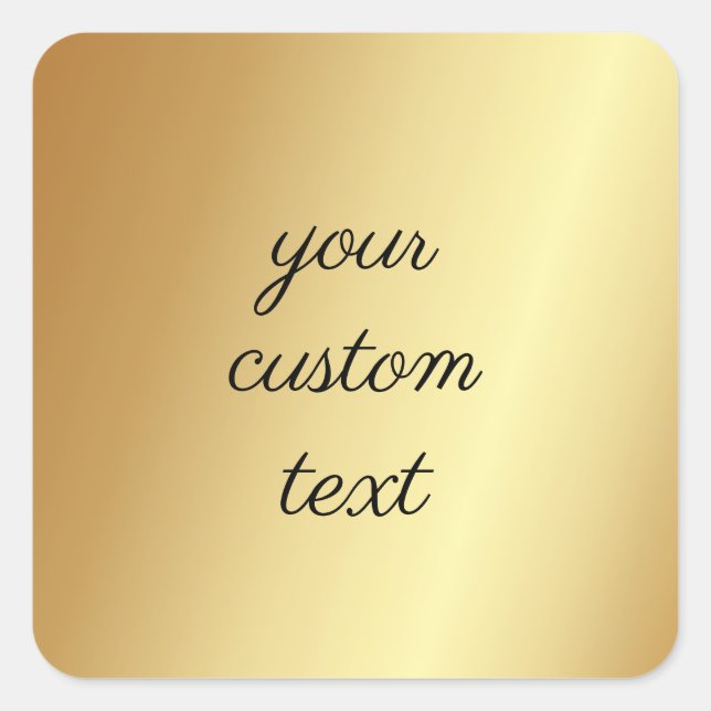 Adesivo Quadrado Seu Texto Personalizado Aqui Modelo Glam Elegante  (Frente)