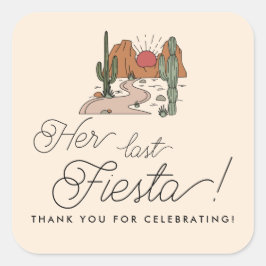 Adesivo Quadrado Seu Último Favor do Deserto de Fiesta Boho