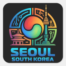Adesivo Quadrado Seul Coreia do Sul
