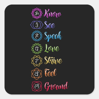 Adesivo Quadrado Seven Chakra Om Yoga