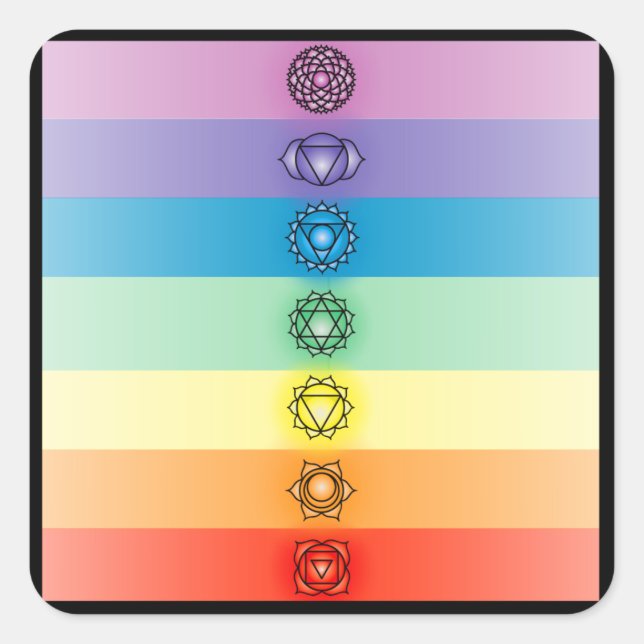 Adesivo Quadrado Seven Chakras Stickers (Frente)