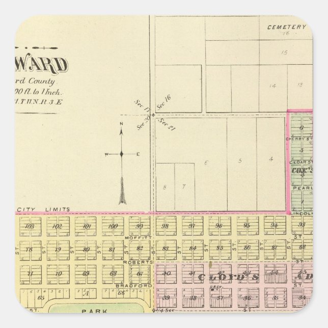 Adesivo Quadrado Seward, Nebraska (Frente)