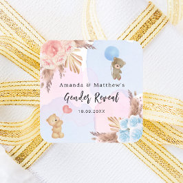 Adesivo Quadrado Sexo revela festas de pampas de pelúcia rosa azul