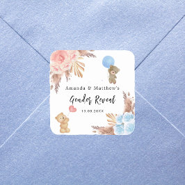 Adesivo Quadrado Sexo revelado pelo partido Pampas Teddy Urinista