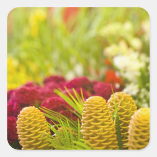 Adesivo Quadrado Sexta-feira Semanal Mercado de frutas e vegetais.