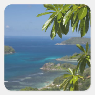 Adesivo Quadrado Seychelles, Ilha de Mahe. Costa ocidental de