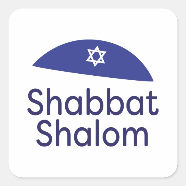 Adesivo Quadrado Shabbat Shalom Sticker (Frente)