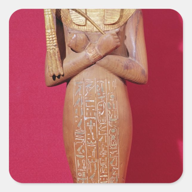 Adesivo Quadrado Shabti figura do rei de Tutankhamun (Frente)