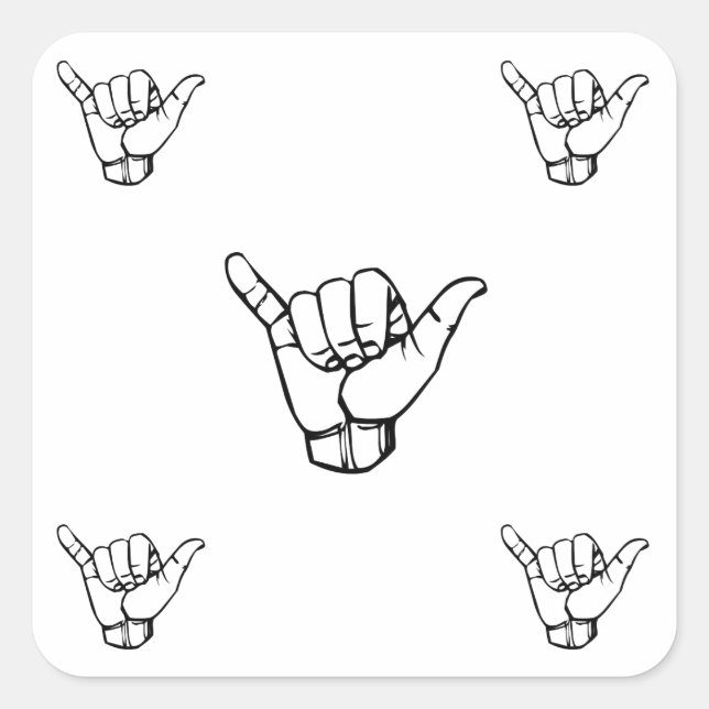 Adesivo Quadrado SHAKA ASL Stickers (Frente)