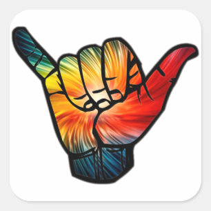 Adesivo Quadrado Shaka Rainbow