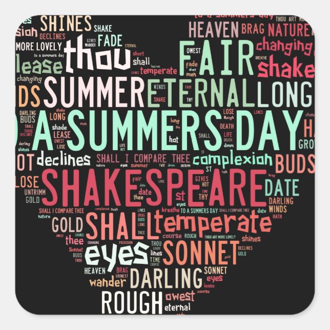 Adesivo Quadrado Shakespeare Sonnet (Frente)