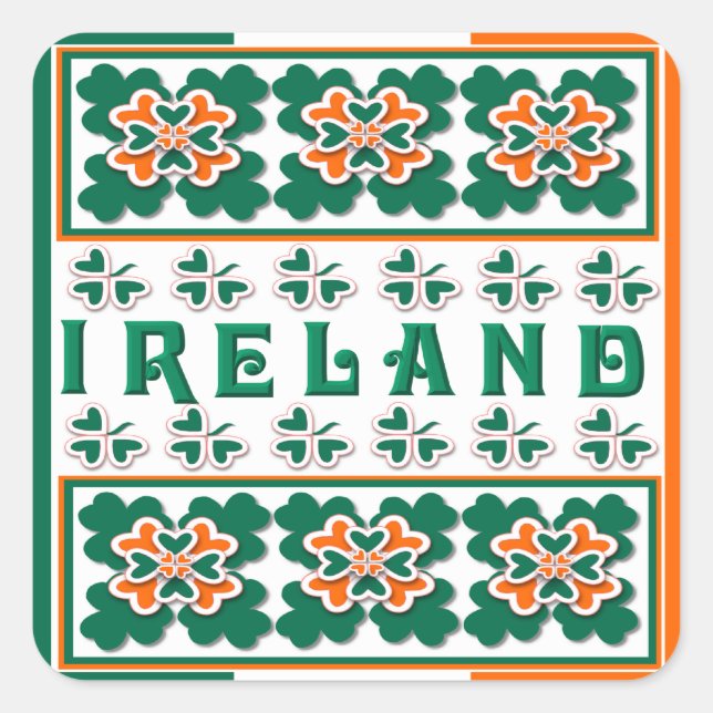 Adesivo Quadrado Shamrock & Mais (Frente)