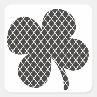 Adesivo Quadrado Shamrock Preto Quatrefoil