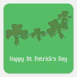 Adesivo Quadrado Shamrock St Patrick's Day Stickers
