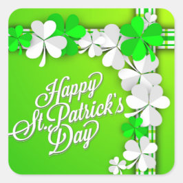 Adesivo Quadrado "Shamrocks/Fita" de Patrick.