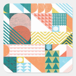 Adesivo Quadrado Shape World Pattern