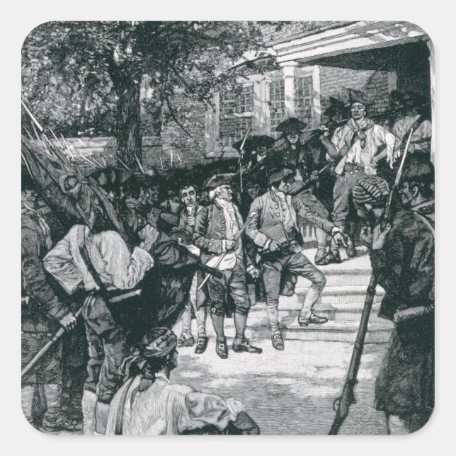 Adesivo Quadrado Shays's Mob em Posse de um Tribunal (Frente)