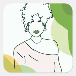 Adesivo Quadrado she - green