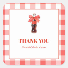 Adesivo Quadrado She Is Ready to Pop Red Soda Pop Baby Shower