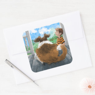 Adesivo Quadrado Sheldon e Davie Relaxing