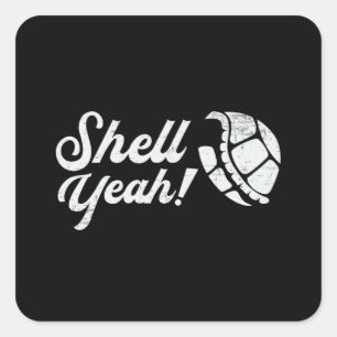 Adesivo Quadrado Shell Sim Tartaruga Tartarugas Ocean Engraçado Pr
