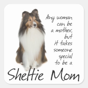 Adesivo Quadrado Sheltie Mãe Stickers