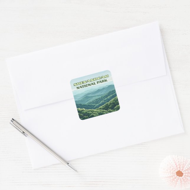 Adesivo Quadrado Shenandoah National Park Virginia Blue Ridge Retro (Envelope)