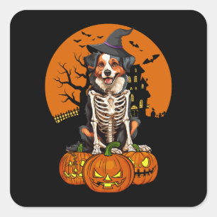 Adesivo Quadrado Shepherd Dog Halloween australiano