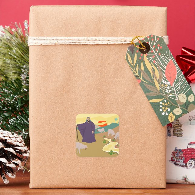 Adesivo Quadrado Shepherd E Seu Pau De Praça Da Praça Da Pata (Criador carregado)