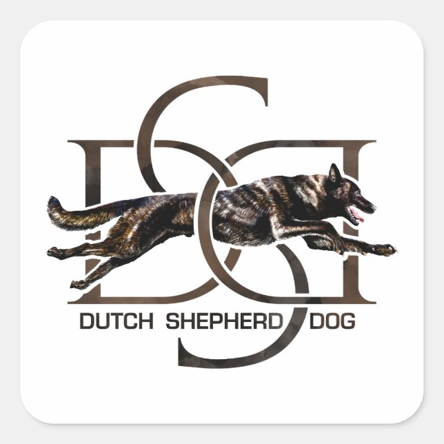 Adesivo Quadrado Shepherd - Hollandse Herdershond (Frente)