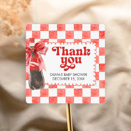 Adesivo Quadrado She's Ready to Pop Baby Shower