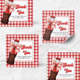 Adesivo Quadrado She's Ready to Pop Baby Shower