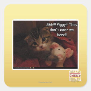 Adesivo Quadrado Shh!!! Leitão!!