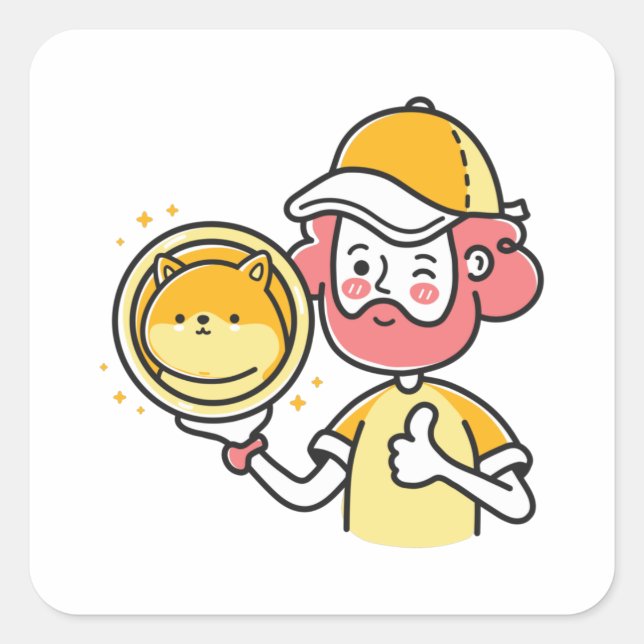 Adesivo Quadrado Shiba Inu Holder (Frente)