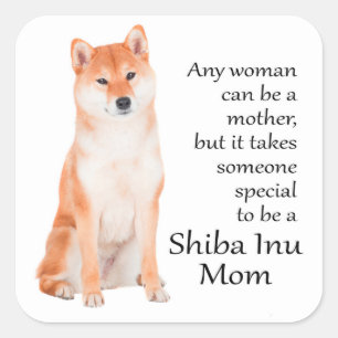 Adesivo Quadrado Shiba Inu Mamãe Stickers