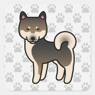 Adesivo Quadrado Shiba Inu Sesame