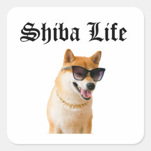 Adesivo Quadrado Shiba Life