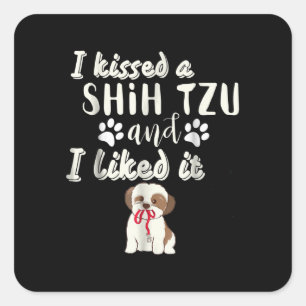 Adesivo Quadrado Shih Tzu Eu Beijei Um Shih Tzu E Gostei Dele