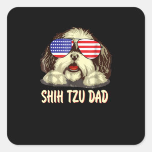 Adesivo Quadrado Shih Tzu   Presente de Pai Shih Tzu