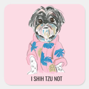 ADESIVO QUADRADO SHIHTZU DE CÃO PERSONALIZADO ADICIONAR O SEU
