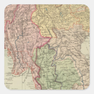 Adesivo Quadrado Sião, Burma e Anam