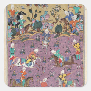 Adesivo Quadrado Siavosh jogando polo com Afrasiab