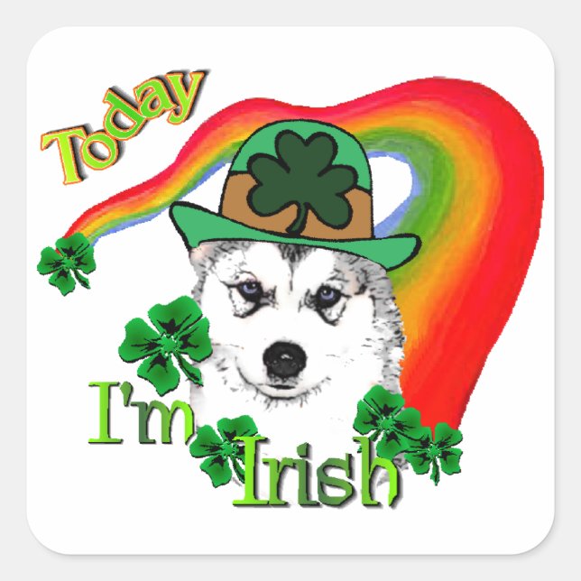 Adesivo Quadrado Siberian Husky Rua Patrick (Frente)