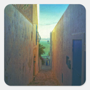 Adesivo Quadrado Sidi Bou Said Laneway