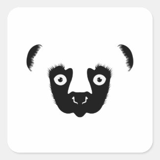 Adesivo Quadrado Sifaka Face Silhouette