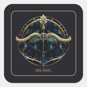 Adesivo Quadrado Signo Zodiacal Centauro Cósmico Sagitário Preto Do